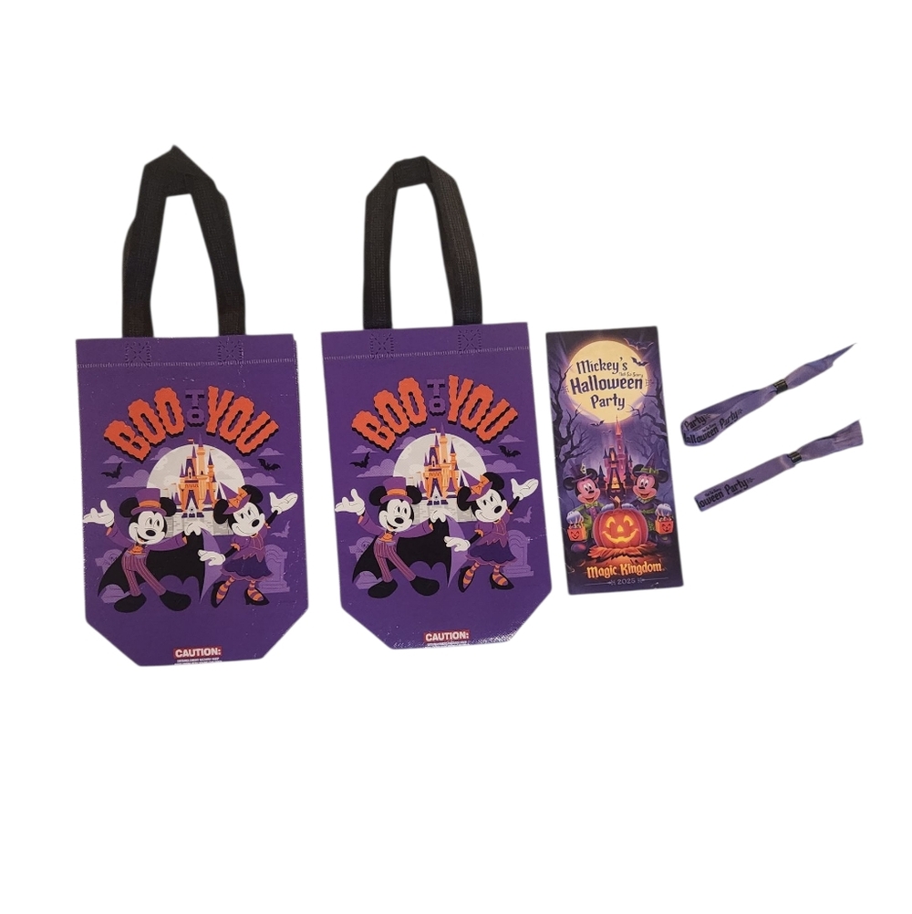 Disney Mickey's Not So Scary Halloween Party Boo To You Bag Map Wristband 2025